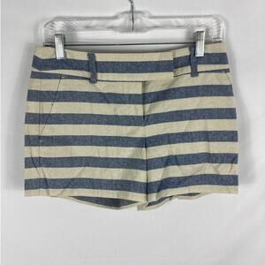 NWT Ann Taylor Blue White Stripe Shorts Size 2P